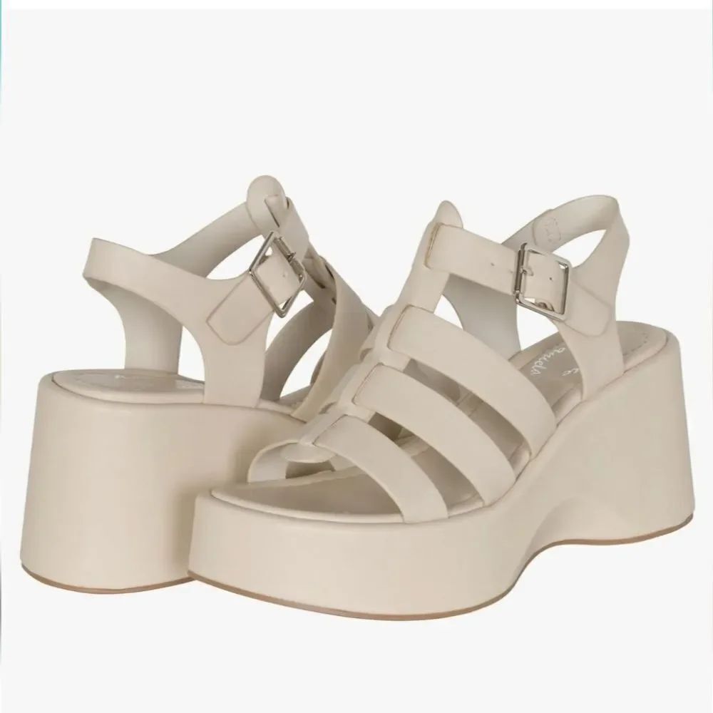 BRAND NEW SODA KARBIE-S WEDGE OPEN TOE MULTI-STRAP PLATFORM SANDALS G1